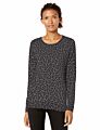 Fall Cotton Cable Knit Leopard Print Sweater Crew Neck Women Pullover