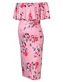 Women's Floral Ruffle off Shoulder Maternity Dress