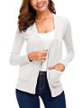 Autumn Knit Red Ladies Cardigan Sweater with Pocket