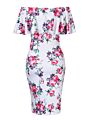 Women's Floral Ruffle off Shoulder Maternity Dress