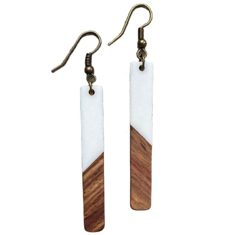 Premium Look Woman Jewelry Earring Design Wooden Resin Woman Earring