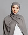 Dark Beige Style Women Chiffon Scarf Hijab Latest Arabic Malaysia Square Scarf