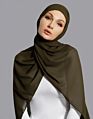 Dark Beige Style Women Chiffon Scarf Hijab Latest Arabic Malaysia Square Scarf