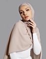 Dark Beige Style Women Chiffon Scarf Hijab Latest Arabic Malaysia Square Scarf