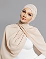 Dark Beige Style Women Chiffon Scarf Hijab Latest Arabic Malaysia Square Scarf