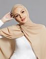 Dark Beige Style Women Chiffon Scarf Hijab Latest Arabic Malaysia Square Scarf