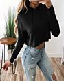 Logo Latest Design Lady Pullover Hoodies Women Long Sleeve Crop Top
