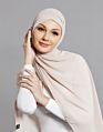 Dark Beige Style Women Chiffon Scarf Hijab Latest Arabic Malaysia Square Scarf