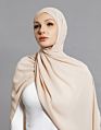 Dark Beige Style Women Chiffon Scarf Hijab Latest Arabic Malaysia Square Scarf