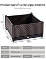 Brown Rectangular Raised Garden Bed Kit Plastic Planter Grow Box for Fresh Vegetable Flowers Succulents