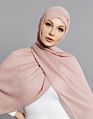 Dark Beige Style Women Chiffon Scarf Hijab Latest Arabic Malaysia Square Scarf