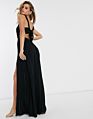 Tie Back Beach Maxi Dress with Twist Front Detail Black Dress