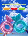 Sparkling Pvc Floating Mermaid Tail Swimming Ring Water Park Inflatable Swimming Ring