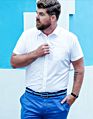 Sell Button down Solid Color Casual Short Sleeve Men's Shirts plus Size