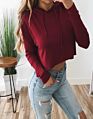 Logo Latest Design Lady Pullover Hoodies Women Long Sleeve Crop Top