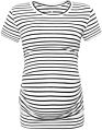 Premium Short Sleeve Maternity Tops for Women Side Ruched Modal Cotton Pregnancy Shirts Crew Neck Basic Tees
