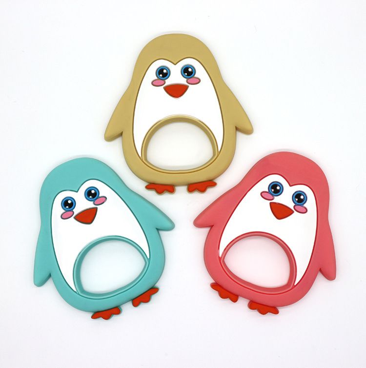 Non-Toxic Chewable Silicone Baby Teether Toy Penguin Teether