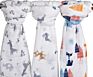 Baby Swaddle Blanket Muslin 47X47 (3 Pack) Fox & Deer & Giraffe Print" Cotton Muslin Receiving Blanket for Boys and Girl