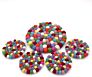5 Pack Handmade Colorful Wool Felt Balls Trivet Coasters Placemats Coffee Coasters
