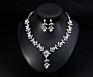Bridal Wedding Jewelry Set Women Rhinestone Plant Necklaces and Earrings Sets