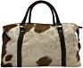Cow Print Cowhide Leather Large Travel Tote Bag Duffle Overnight Weekend Bag Carry on Shoulder Bag