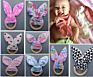 Ins Baby Chevron Zigzag Teethers Natural Wood Circle with Rabbit Ear Fabric Newborn Teeth Practice Toys Training Handmade Ring