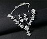 Bridal Wedding Jewelry Set Women Rhinestone Plant Necklaces and Earrings Sets