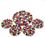 5 Pack Handmade Colorful Wool Felt Balls Trivet Coasters Placemats Coffee Coasters