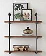 Industrial Mounted Floating Steampunk Mdf Pipe Wall Book Shelves