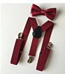 Soild Color Children Belt Bowtie Set Baby Boys Girls Suspenders Clip-On Y-Back Braces Bow Tie Elastic Kids Adjustable