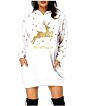 Christmas Hoodies Women Long Sleeve Sweatshirt Christmas Printed Pocket Women Sweatshirt Dress Hoodies