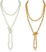Bead Strand 60" Long Wrap Statement Faceted Crystal Necklace