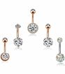 5Pcs/Set 14G Stainless Steel Belly Button Rings for Women Girl Navel Rings High Brightness Zircon Body Piercing Jewelry