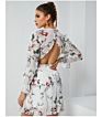 Fall Womens plus Size Clothing Women Clothes Deep V Neck Ruffle Long Sleeve Floral Elegant Mini Party Casual Dress