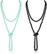 Bead Strand 60" Long Wrap Statement Faceted Crystal Necklace