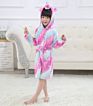 Children Star Unicorn Cartoon Animal Flannel Pajamas Fall Hooded Baby Kids Girls Bathrobe