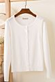 Womens Casual Knit Basic Solid Crew Neck Loose Thin Button Closure Long Sleeves Sweater Cardigan Coat Shawl Jumper