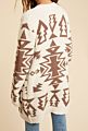 Rarewe Women Aztec Tribal Print Fuzzy Soft Cardigan Duster Customizable