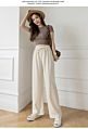 The Ice Silk Wide-Leg Pants High Waist Drape Loose Straight Leg Thinner Straps Mopping Pants