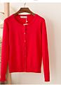 Womens Casual Knit Basic Solid Crew Neck Loose Thin Button Closure Long Sleeves Sweater Cardigan Coat Shawl Jumper