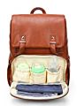 Design Mummy Vegan Leather Diaper Bag,Large Capacity Travel Waterproof Baby Diaper Bag Backpack with Changing Pad