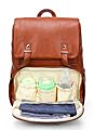 Design Mummy Vegan Leather Diaper Bag,Large Capacity Travel Waterproof Baby Diaper Bag Backpack with Changing Pad