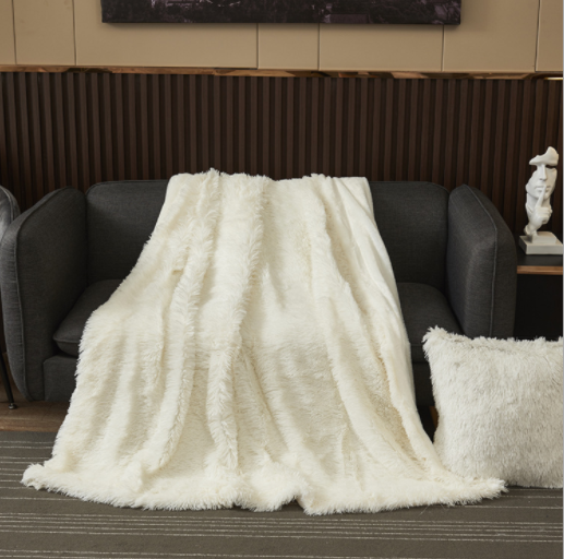 Os Fleece Throw Blanket Printed Fabric Solid Flannel Warm and Cozy Soft Fuzzy Plush Plaid 100% Polyester Adults Knitted