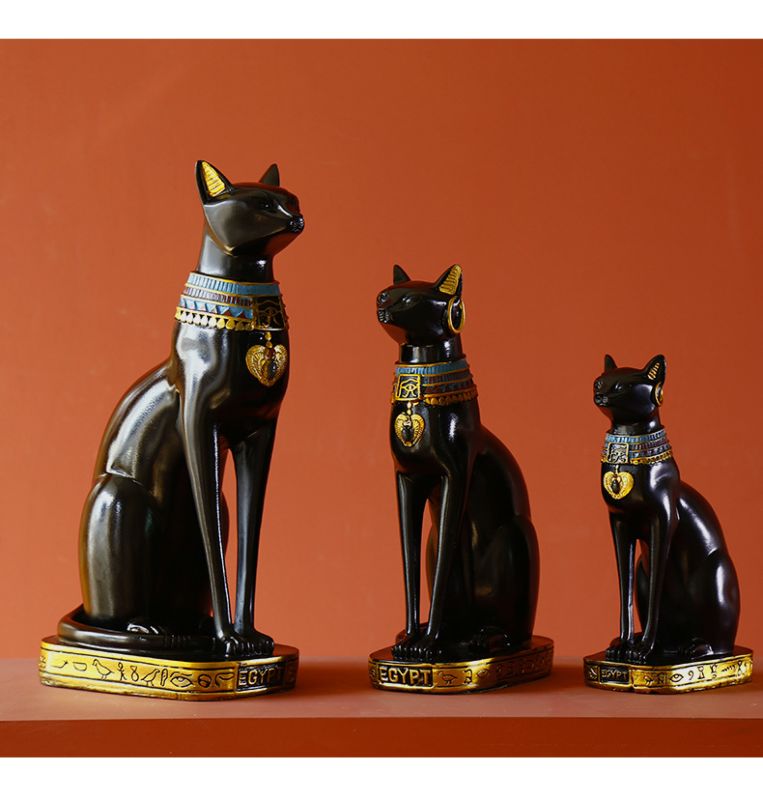 Resin Crafts Home Resin Ornament Crafts Crafts Cat Sculpture Egypt God Home Figurine Home Decoration Indoor Decoration Mascot