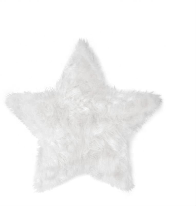 White Grey Fluffy Washable Shaggy Floor Area Fake Sheepskin Plush Faux Fur Star Shape Rugs