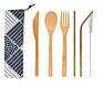 Sustainable Bamboo Eco Organic Travel with Carrying Pouch Spoon Knife Fork Cutlery Set
