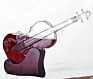 Glass Violin Decanter Mahogany Base - 1000 Ml Glass Decanter for Whiskey/Spirits/Wine