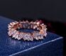 Thin Baguette T Ring Engagement Handmade Rainbow Trapezoid Stone Rings for Women Fashionjewelry Finger Accessories Wedding Band