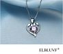 Elbluvf 925 Plated Alloy Copper Zircon Women Jewelry White Purple Sterling Silver Love Heart Necklace