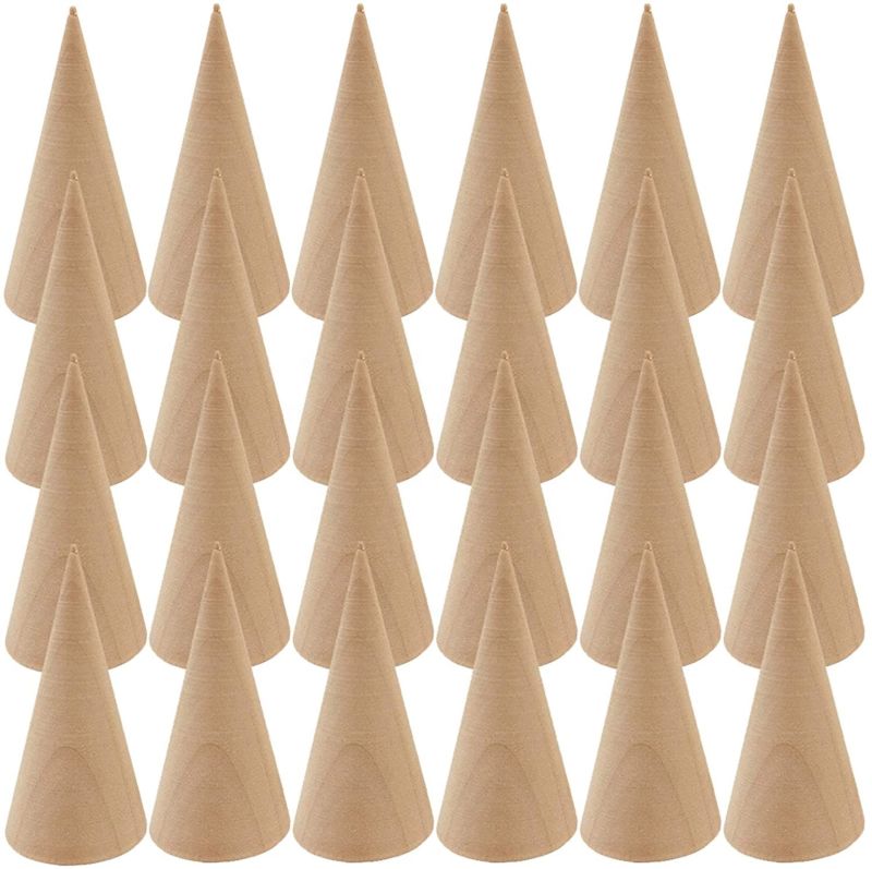 Disposable Wooden Cone, Suitable for Room Display of Rings, Earrings, Jewelry and Diy Crafts